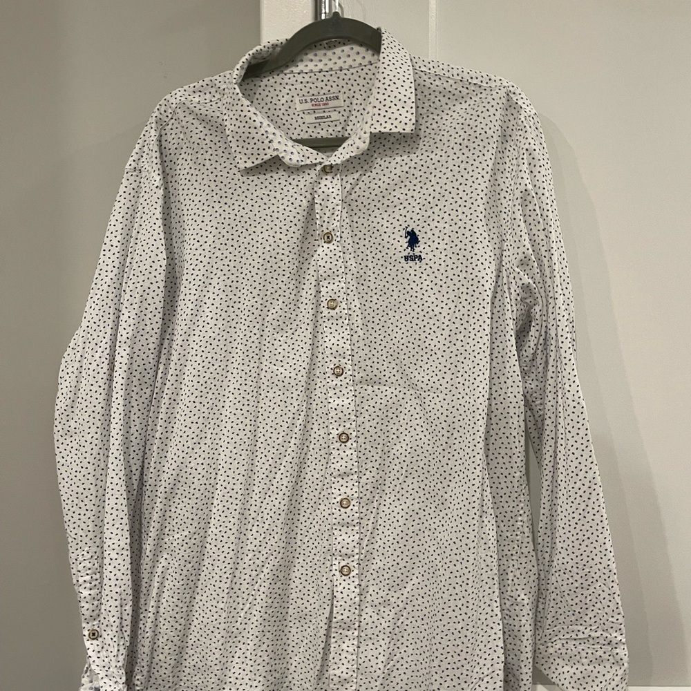 U.S. Polo Assn. White Dress Shirt with Standard Collar